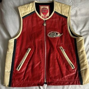 Vintage Diesel Leather/ Nylon Vest for racer